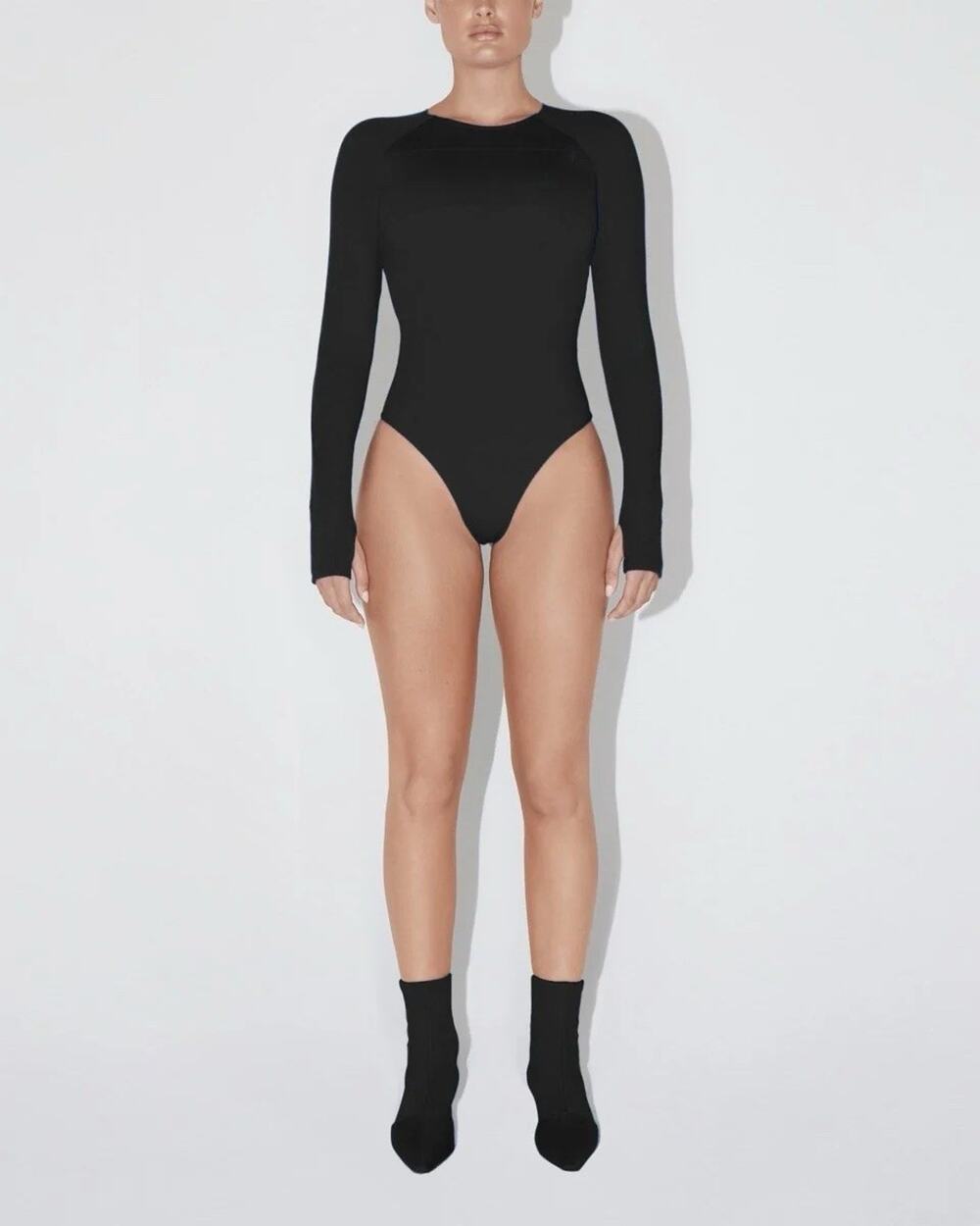 Khy x Entire Studios | Long Sleeve Bodysuit Black w/ Zip Pocket Kylie Jenner M
